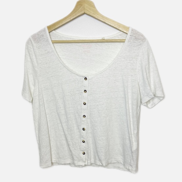 Boden Linen Scoop neck blouse 10 - Picture 2 of 7